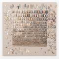 Mary Bauermeister, Rand mit Zufall, 1962/2008, Stones, sand on wood, 66 x 66 vm, Photo: setform.de, 