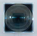 Adolf Luther, Hohlspiegelobjekt mit Licht, 1974, Semitransparent concave mirror, in acrylic glass box, 62 x 62 x 16 cm, Ø 60 cm , setform.de, 