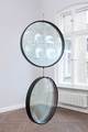 Adolf Luther, Hängelinsen, 1976, concave mirror, semitransparent, synthetic framework, wire, ∅ ca 75 cm x 12 cm, setform.de, 