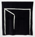 Alice Musiol, Tür ohne Fenster, 2015, Black velvet, linen, pins, 154 x 145 cm, Photo: setform.de, 