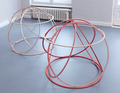 Alice Musiol, Körper, 2015, Wood, red paint, 82 x 90 x 90 cm (6 wooden rings), Photo: setform.de, 