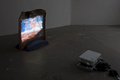 Nadja Frank, From here to there, 2010,  Concrete, steel, pigment, Video tape, 3 min 5 sec (loop),  75 x 75 x 40 cm, Photo: Marcus Schneider, 