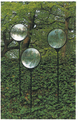 Adolf Luther, Stehlinsen (Lens on metal foot), 1970, Concave mirror, semitransparent, synthetic framework, steel pole, 51 cm diam, ca. 220 High (each), , 
