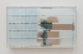 Adolf Luther, Sphärisches Hohlspiegelobjekt (Spheric concave mirror object), 1972, 5 concave semitransparent mirror stripes in acrylic glass box , 30 x 50 x 9 cm, Photo: Marcus Schneider, 