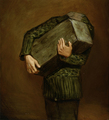 Manuele Cerutti, La scultura, 2012, Oil on canvas, 50 x 45 cm, Photo: Cristina Leoncini, 