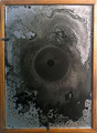 Jakob Mattner, Helios Negativ, 1998, Reverse glass painting, 32 x 42 cm, Photo: Archive, 