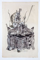 Thomas Feuerstein, Sockel, 2013, Mixing technique on paper, 61 x 44 cm, framed, Photo: Archive, 