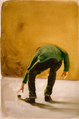 Manuele Cerutti, Fuori, il mattino, 2013, oil on wood, 46 x 37 cm, framed, Photo: Christina Leoncini, 